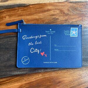 kate spade travel wristlet clutch, blue